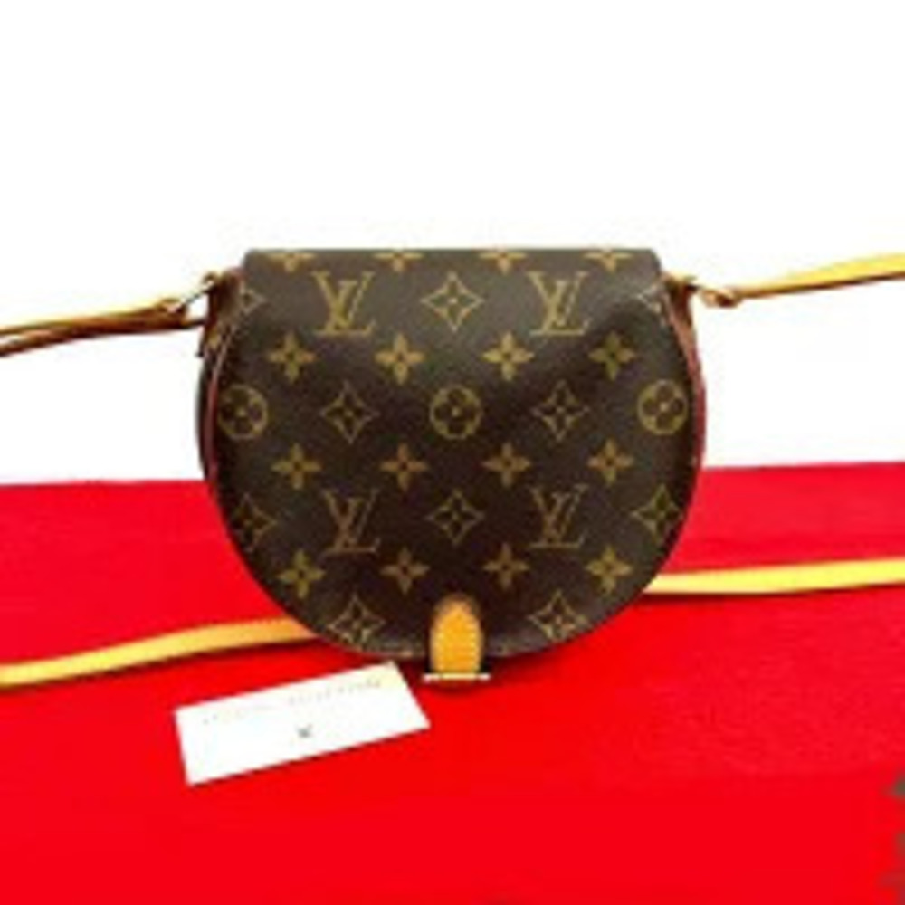 Louis Vuitton Tambourin Monogram Leather Sacoche Shoulder Bag Brown